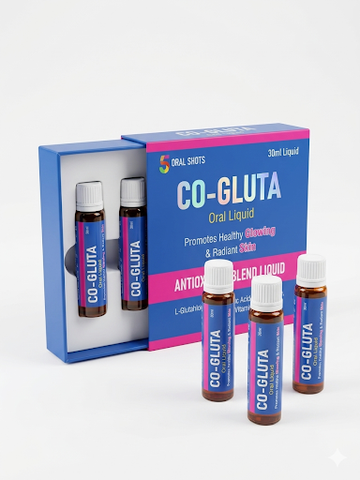 CO-GLUTA Oral Whitening Shots (5 x 30ml Liquid Amps) – Premium L-Glutathione Skin Brightening & Antioxidant Blend