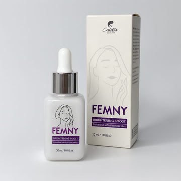 FEMNY Brightening Boost Serum – Advanced Radiant Glow Formula (30ml) + Soap