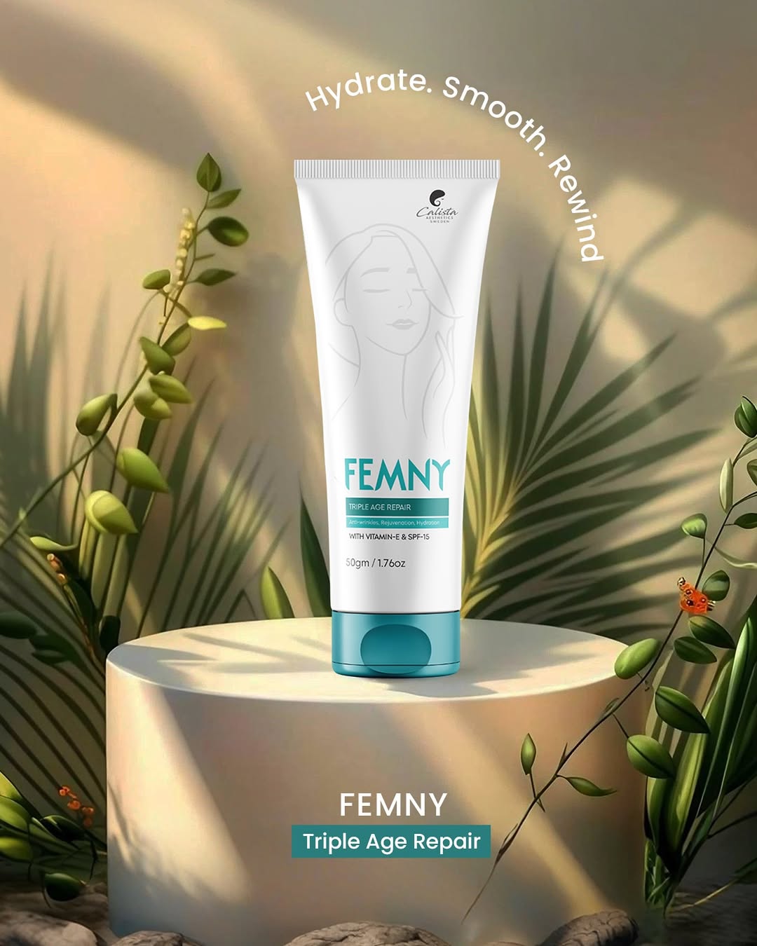 FEMNY Triple Age Repair Moisturizer – Anti-Wrinkle & Rejuvenation Cream - With Vitamin E & SPF 15 (50gm)