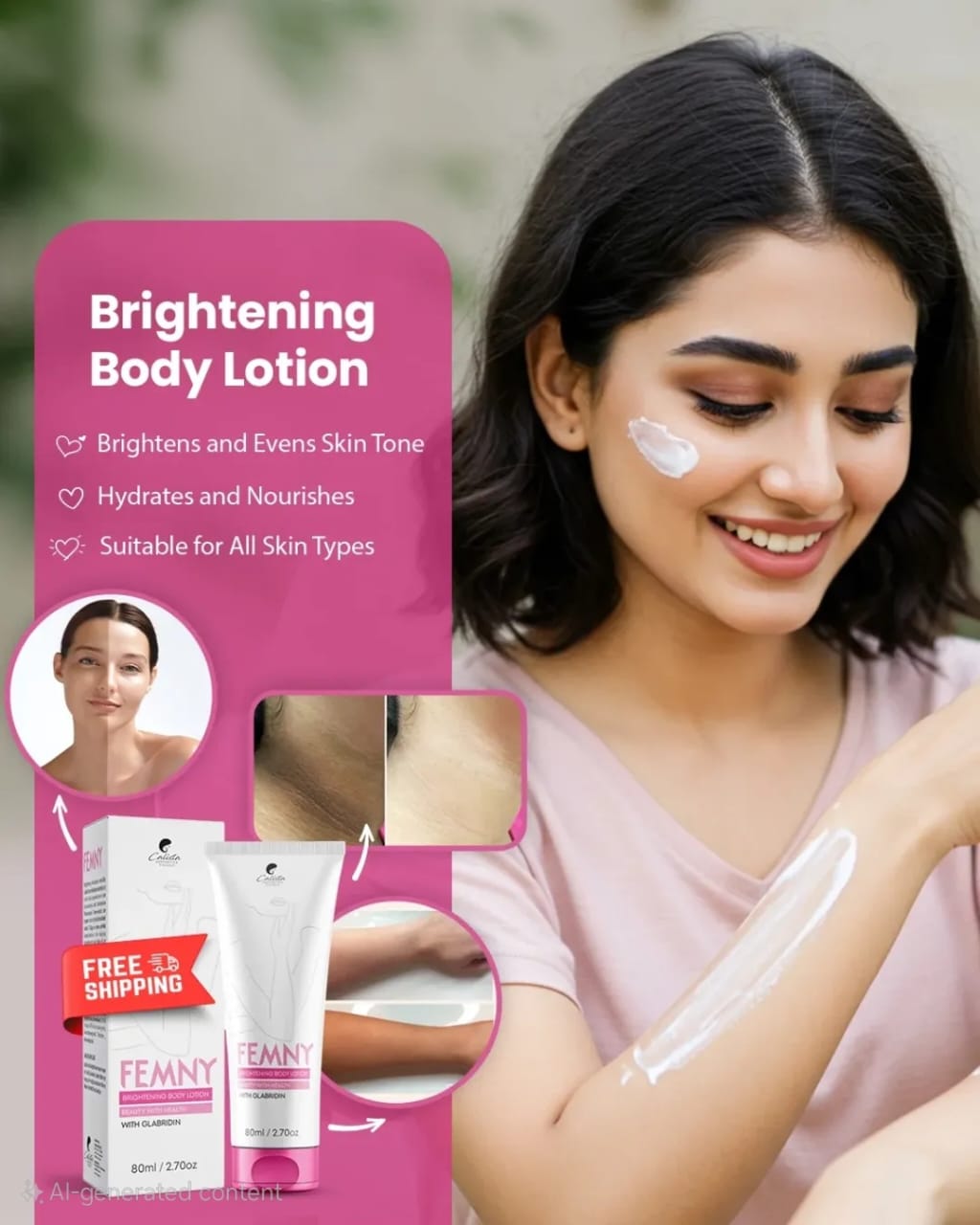 FEMNY Brightening Body Lotion & Moisturizer – Advanced Formula (80ml)