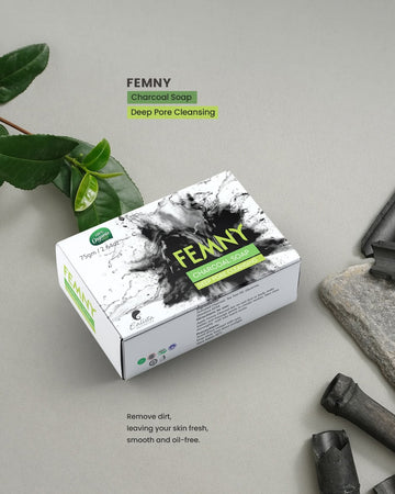 Femny Charcoal Soap – Deep Pore Cleansing & Oil Control Bar (75gm)