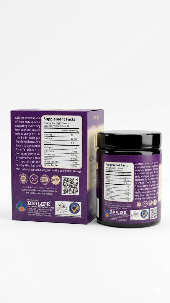 L-Collagen Powder – Advanced Anti-Aging, Skin Hydration & Joint Support (300g)