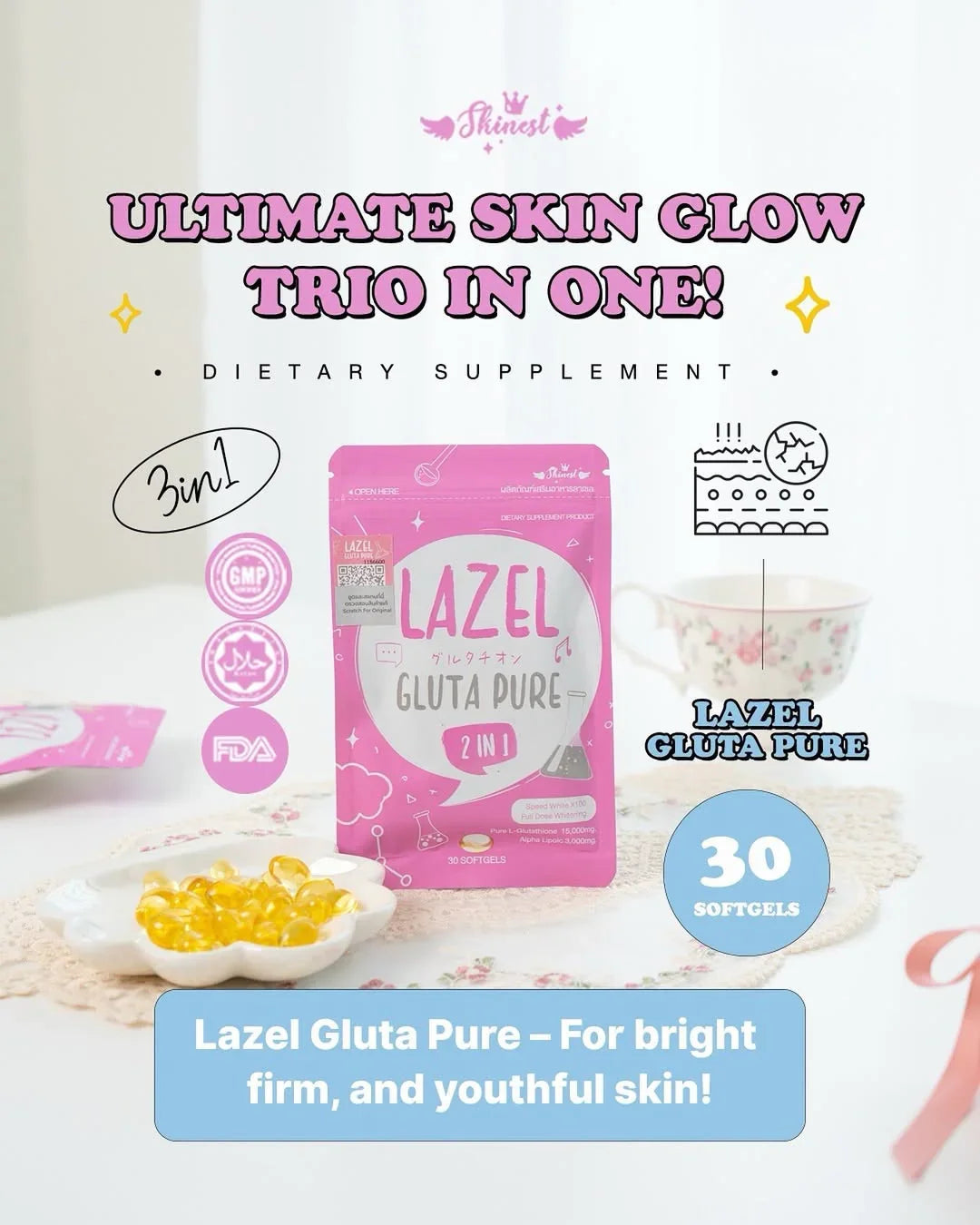 Frozen Collagen x Lazel Gluta Pure - Derma Essence