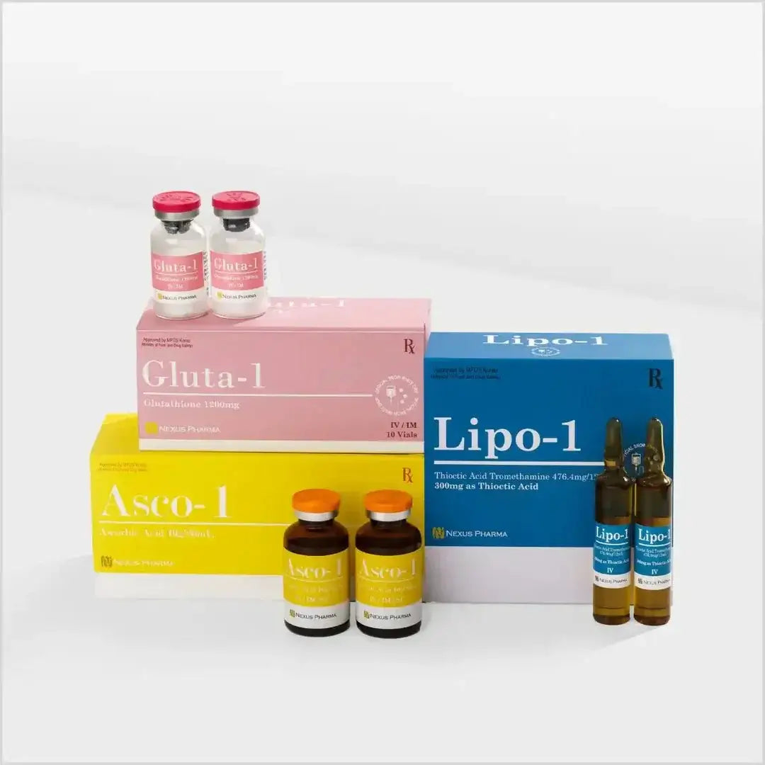 Gluta 1 Snow White with Lipo 1 and Asco 1 Skin Whitening Injections - Made In Korea - Derma Essence