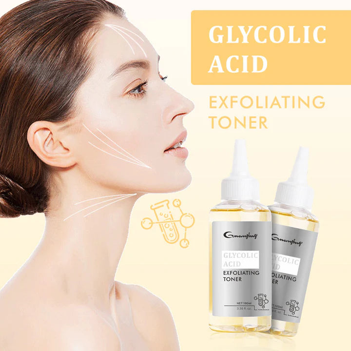 Guanjing Glycolic Acid Exfoliating Toner –  Anti-Aging Natural Cleaner Nourishing Anti-acne Facial Serum - 100ML