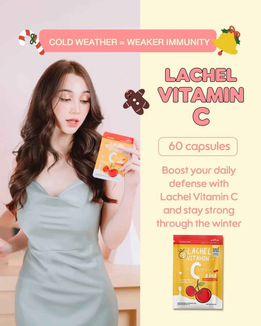 Lachel Vitamin C E Whitening Skin Antioxidant Ascorbic Acid Reduce Acne – Made in Thailand - Derma Essence