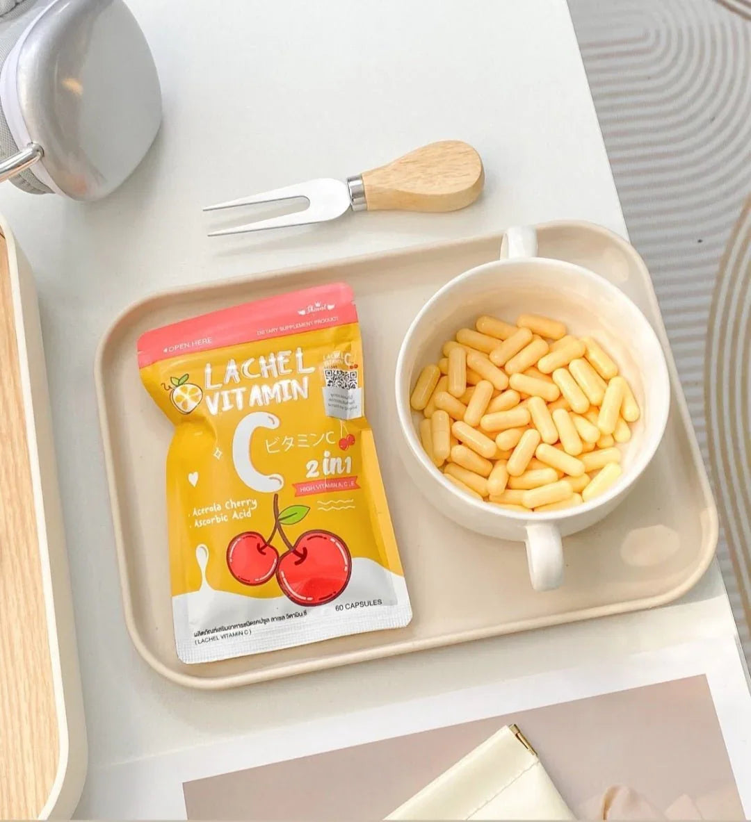 Lachel Vitamin C E Whitening Skin Antioxidant Ascorbic Acid Reduce Acne – Made in Thailand - Derma Essence