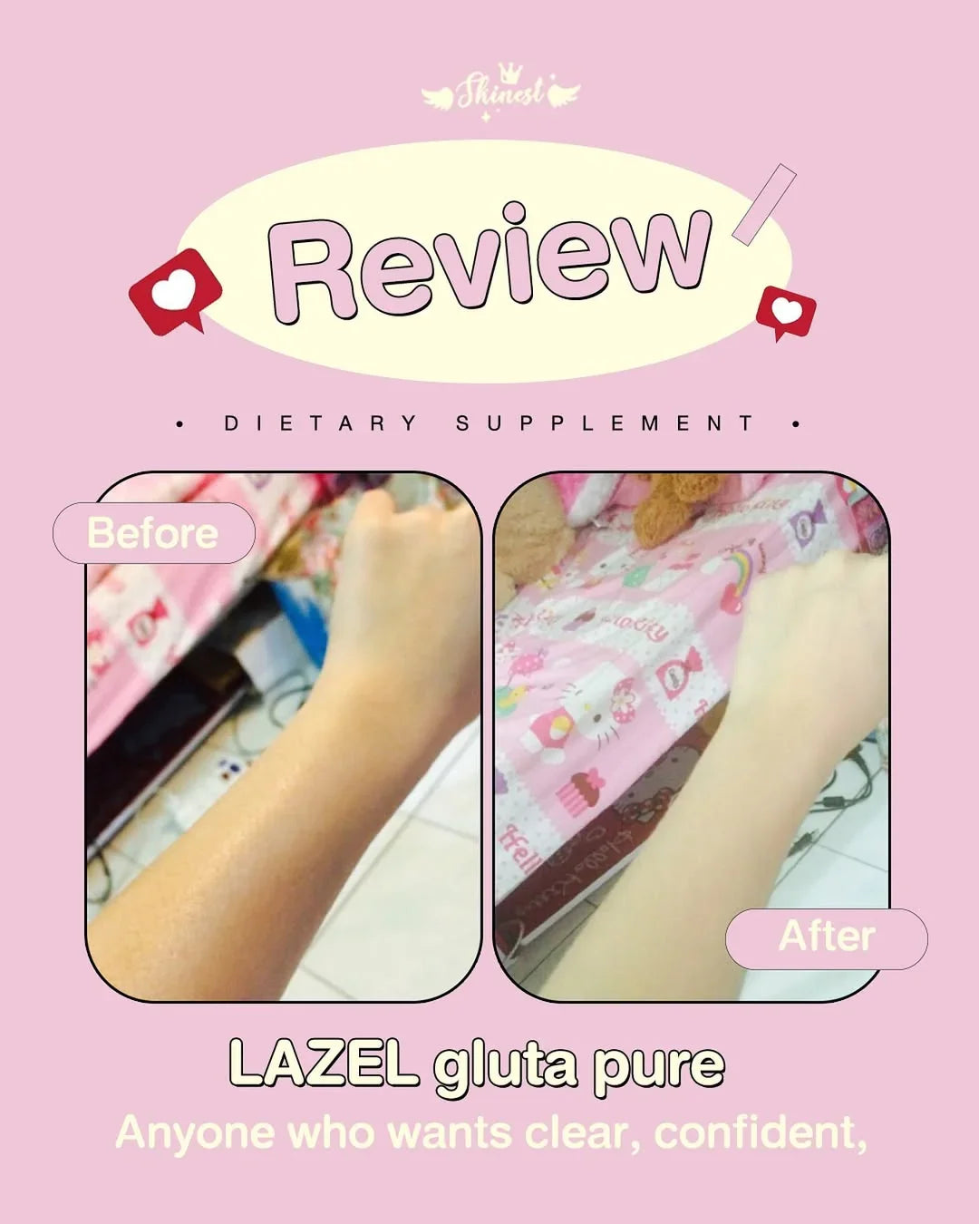 Lazel Gluta Pure - Dietary Supplement for Radiant Skin - Derma Essence