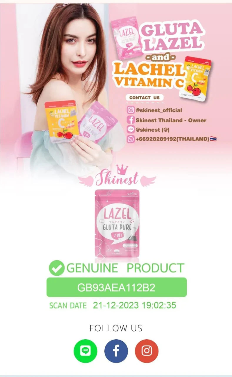 Lazel Gluta Pure - Dietary Supplement for Radiant Skin - Derma Essence
