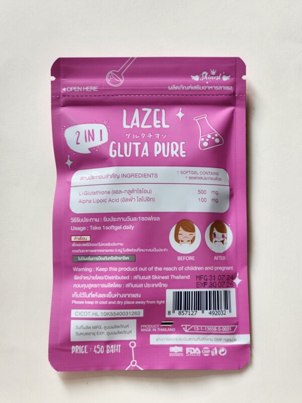 Lazel Gluta Pure 2 in 1 - Made in Thailand - Image 2