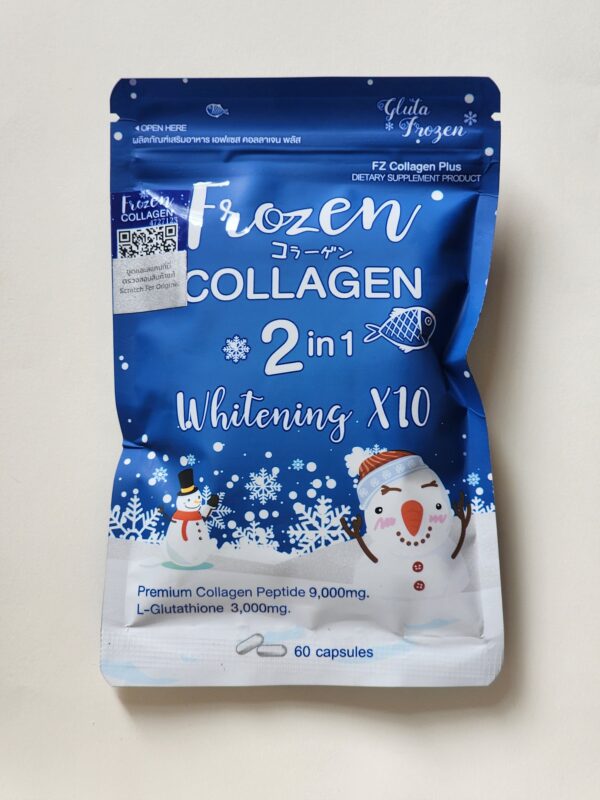 Frozen Collagen 2 in 1 Whitening X10 by Gluta Frozen - Made in Thailand - 60 Capsules