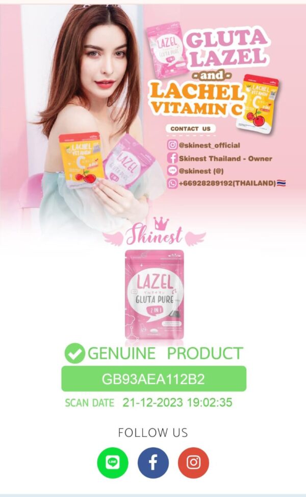 Lazel Gluta Pure 2 in 1 - Made in Thailand - Image 7