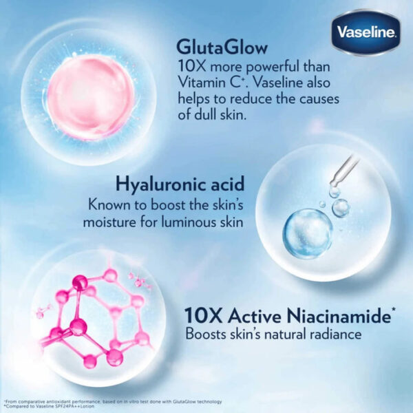 VASELINE HEALTHY BRIGHT GLUTA-HYA SERUM BURST LOTION DEWY RADIANCE - 300ML - Image 3