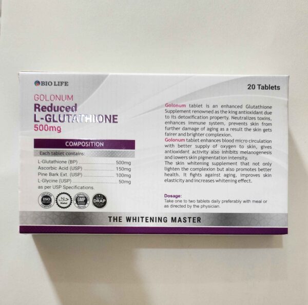 GOLONUM REDUCED L-GLUTATHIONE 500MG - THE WHITENING MASTER - Image 3